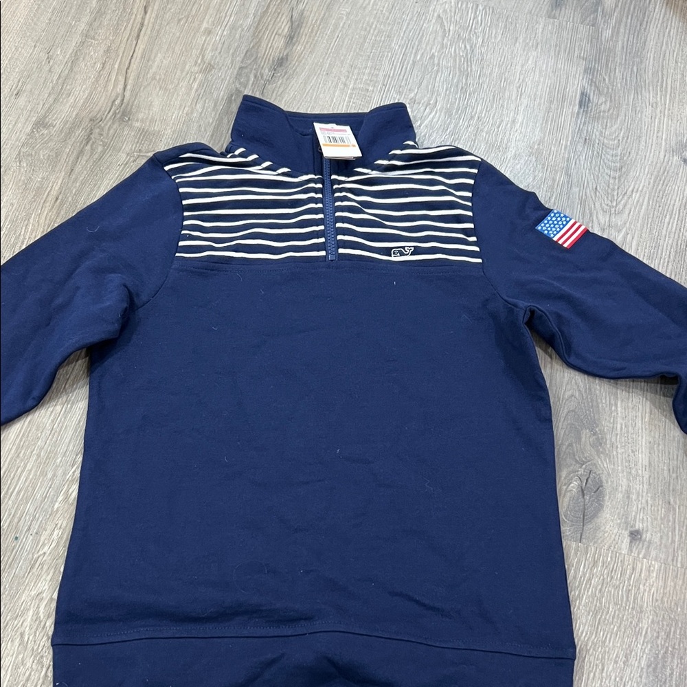 Vineyard Vines Navy and White Striped Kids Sweatshirt